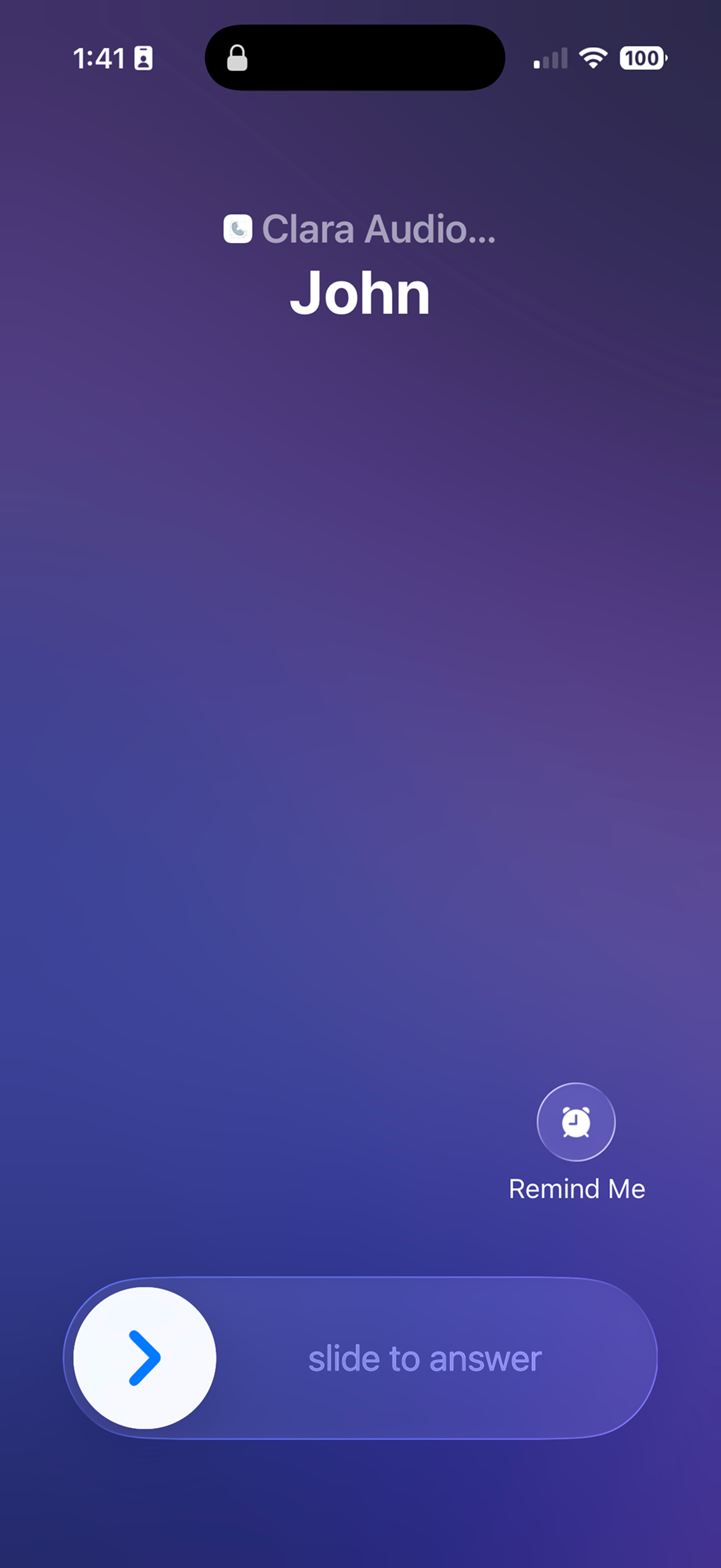 Incoming call handled by Clara on the lock screen